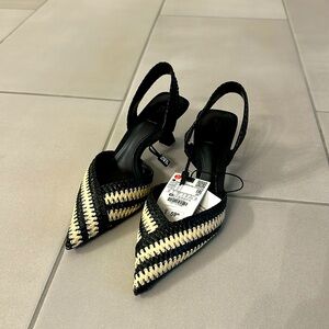 NWT Zara Black Kitten Heels